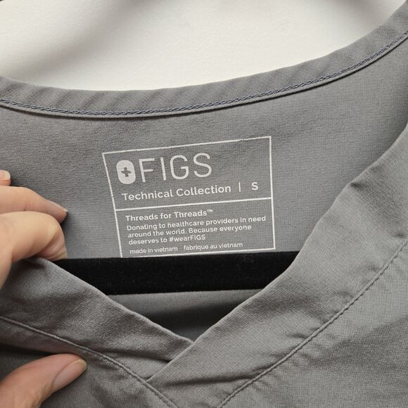 FIGS Fionlite Scrub Set Dark Sage sz Small Joggers Top Pockets, Mesh lined Gray - Picture 4 of 13